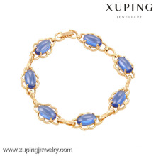 74016 Xuping оптом ювелирные изделия 18k золотой браслет с синими цирконами